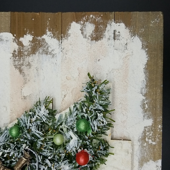 Hand Crafted One of a Kind Mixed Media Holiday Wall Art Hanging - Picture 7 of 10